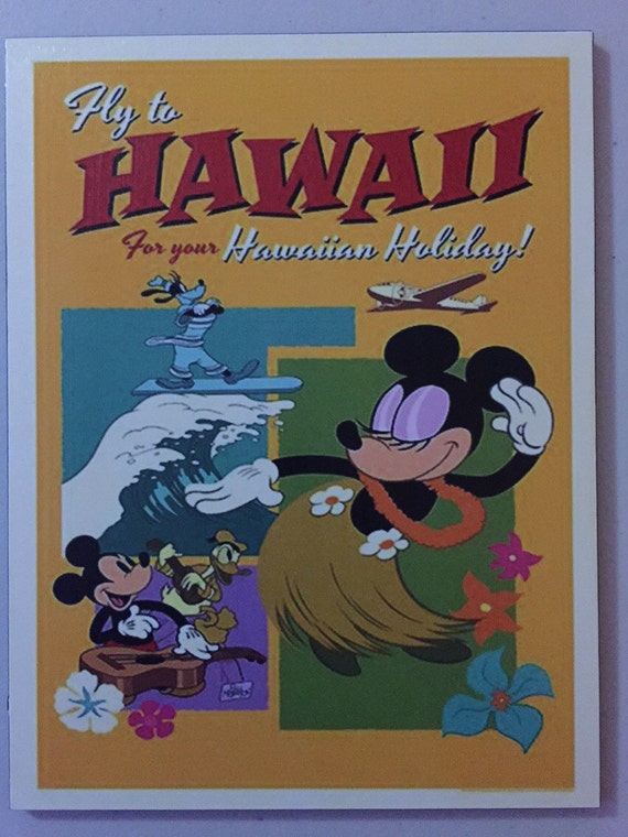 Hawaii Mickey and Minnie Disneyland Art - Etsy
