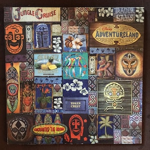 Enchanted Tiki Room Art Decoupaged on Wood