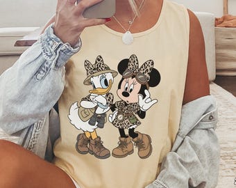 Retro Minnie & Daisy Safari Tank Top, Animal Kingdom Besties Shirt, Let's Get Wild Tank, Disney Safari Girls Trip Tee,Comfort Colors T-Shirt