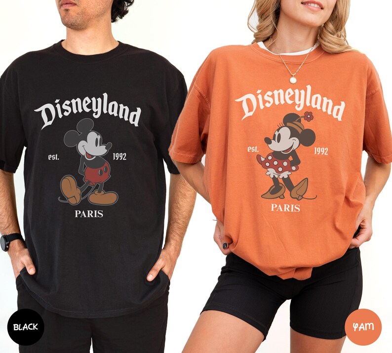 Disneyland Couple Paris Shirt, Comfort Colors® Retro Mickey Mouse Disneyland Paris Tee, Disney France Family Trip Shirts image 5