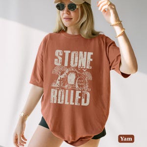 Comfort Colors Christian Easter Shirt, He Is Risen Tee, The Stone Rolled Since AD 33 Jesus Christ Tee, Christian Faith-Based Gift Shirt image 10