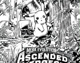 Pikachu Ascended Heroes Mega Evolutions Laser Engraved Zipper 4-9-12 Slot Binder Pokemon