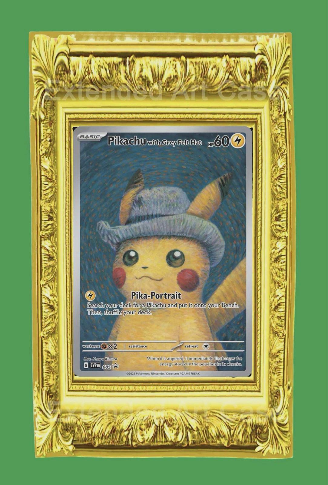 Pikachu TCG Grey Felt Hat Van Gogh Full Art Promo SVP Pokémon