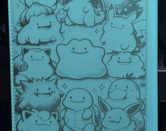 Ditto en muchas formas, grabado láser, carpeta sin anillas con cremallera, carpeta de bolsillo de 4-9-12 ranuras, Pokémon