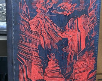 151 Charizard and Charmander Blue and Red Laser Engrave Ringless Zipper Binder 9 Slot Pocket Binder Pokemon