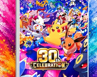 30th Anniversary Master Set Night Color Printed Ringless Zipper 4-9-12 Slot Pocket Binder Pokemon