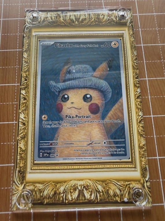 Pikachu TCG Grey Felt Hat Van Gogh Full Art Promo SVP Pokémon