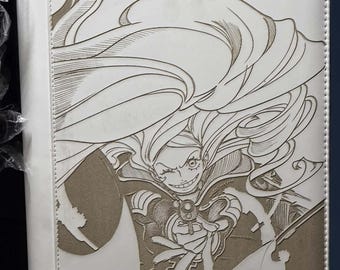 Anime Laser Engrave Ringless Zipper Binder 4-9-12 Slot Pocket Binder