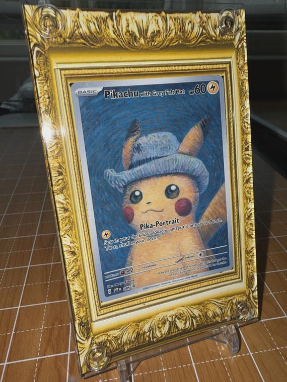 Pikachu TCG Grey Felt Hat Van Gogh Full Art Promo SVP Pokémon