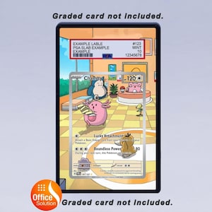 Puede incluir: Una carta de Pok&eacute;mon calificada con Chansey, con un fondo hologr&aacute;fico. La carta est&aacute; dentro de un soporte protector con una etiqueta que incluye un n&uacute;mero de serie e informaci&oacute;n de calificaci&oacute;n. Tambi&eacute;n est&aacute; el texto "Tarjeta calificada no incluida".