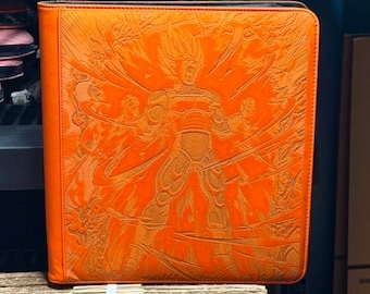 Super Saiyan Vegeta Laser Engrave Ringless Zipper Binder 4-9-12 Slot Card Binder Dragon Ball