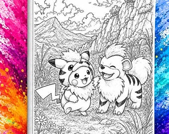 Poncho Pikachu with Glowlithe 2 Laser Engrave Ringless Zipper Binder 4-9-12 Slot Pocket Binder Pokemon