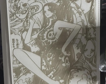 Boa Hancock Manga Art Laser Engrave Ringless Zipper Binder 4-9-12 Slot Pocket Binder One Piece