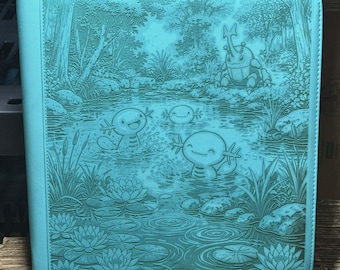 Wooper and Heracross Laser Engrave Ringless Zipper Binder 4-9-12 Slot Card Binder Pokemon