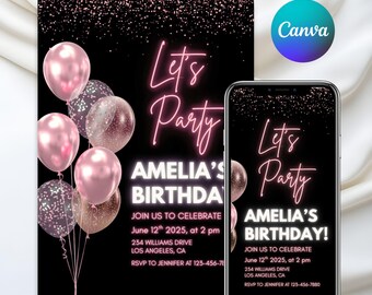 12 Biglietti D'Invito Per Feste Di Compleanno Con Glitter - Formato Cartolina A6 - Alta Qualità - Made In Germany