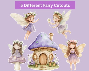 Fata Grande Decorazione Ritagli Pacchetto Fata Carina Compleanno Fata Festa Decorazione Fata Floreale Principessa Fata Festa di Compleanno Ritagli Download Istantaneo