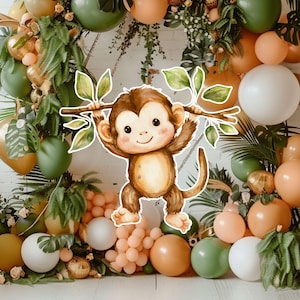 Safari Animals Big Decor, Jungle Animals Cutout Decor, Cute Monkey Cutout, Safari Party Decoration, Jungle Birthday Party Stand Up Prop