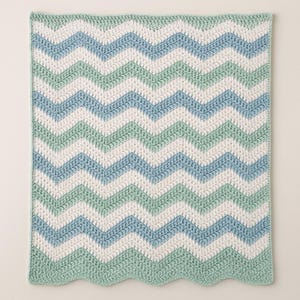 Beginner Crochet Chevron Baby Blanket Pattern – Easy Ripple Baby Afghan PDF – Instant Download