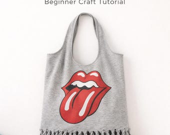 Adult Upcycled T-Shirt Tote Bag Pattern pattern only