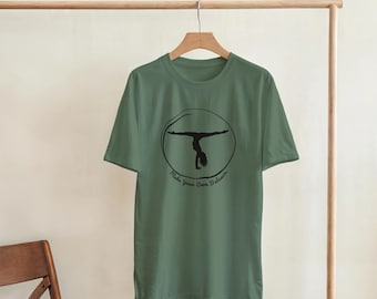 Crea tu propio equilibrio - Camiseta de acrobacias, yoga y tumbling con postura de equilibrio y split