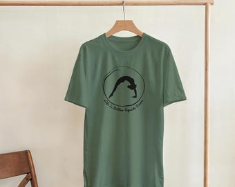 La vida es mejor al revés: camiseta de yoga, danza, volteretas y flexiones hacia atrás