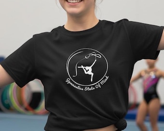 Camiseta de gimnasia con estado mental, regalo: cinta minimalista de gimnasia rítmica con garabatos, danza acrobática y volteretas.