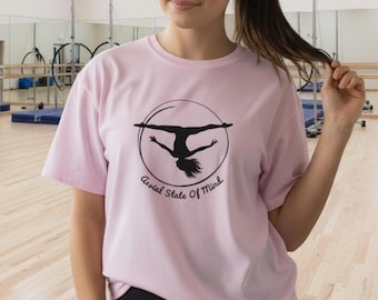 Camiseta de danza acrobática aérea lateral con volteretas y estado mental aéreo