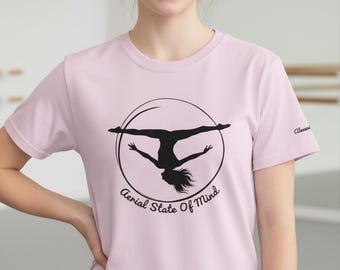 Camiseta personalizada con el lema "Aeróbico como un espíritu" - Acrobacia aérea lateral, danza acrobática y gimnasia.