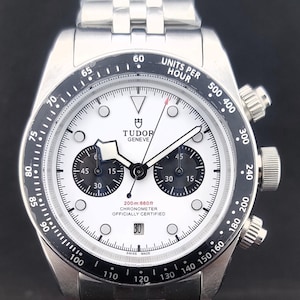 Tudor Chronograph renovierte Herren Luxusuhr | Edelstahl Automatik | Black & White Panda Zifferblatt | Gebrauchte zertifizierte Uhr