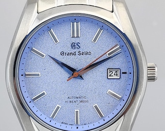 Vintage Grand Seiko Automatic Blue Dial Stainless Steel Men’s Watch Date Display