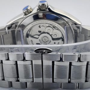 Vintage Seiko automatisk klocka med vit urtavla, rostfritt stålarmband, japanskt urverk bild 8