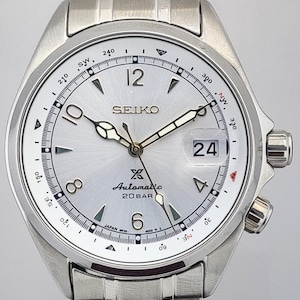 Vintage Seiko automatisk klocka med vit urtavla, rostfritt stålarmband, japanskt urverk bild 1