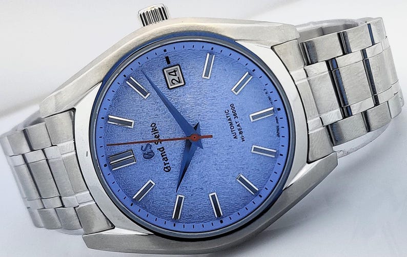 Vintage Grand Seiko Automatic Blue Dial Stainless Steel Men’s Watch Date Display image 6