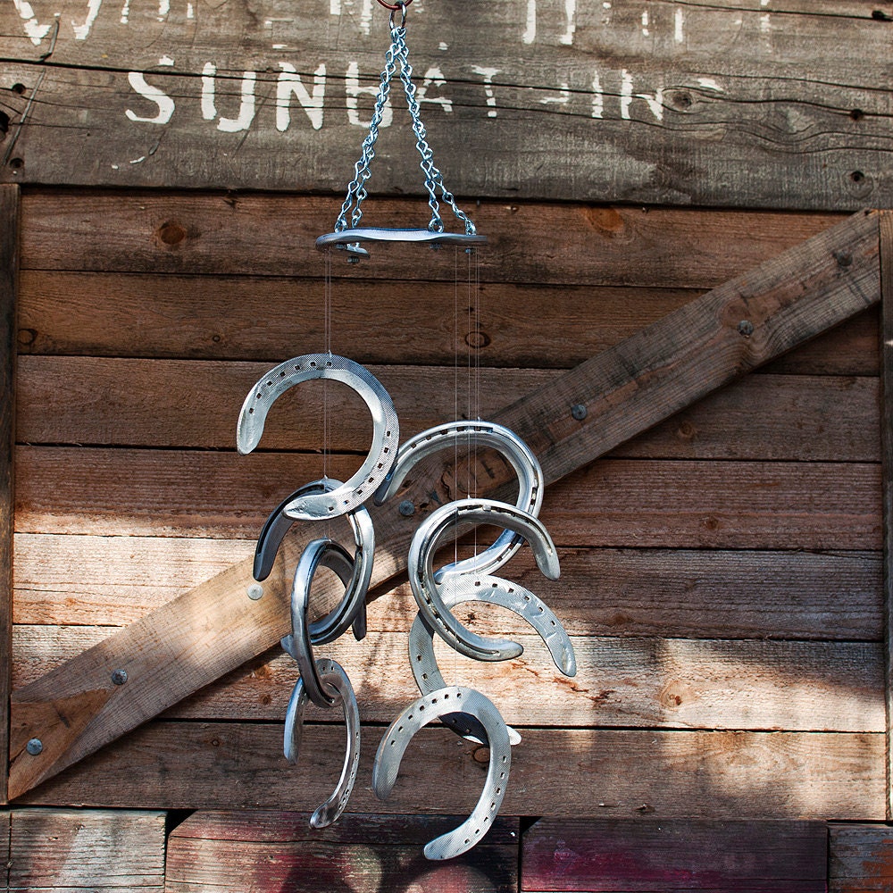 Racehorse Aluminum Horseshoe Wind Chime Etsy