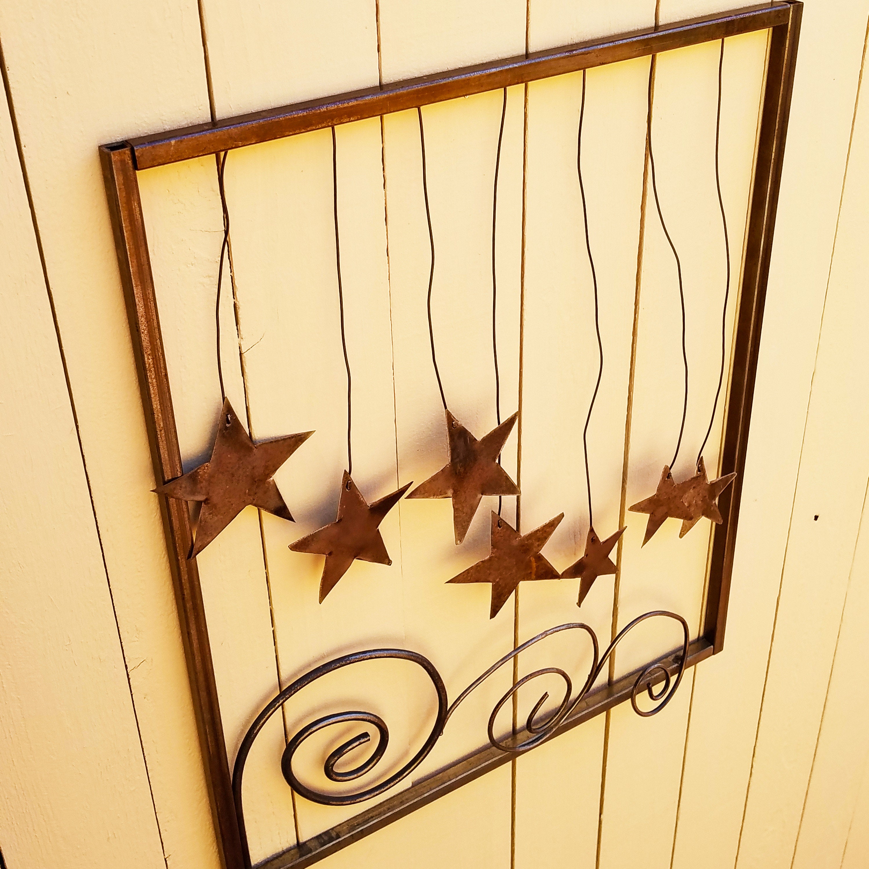 Starry Night Scroll Ocean Hand Forged Wall Art Sculpture | Etsy