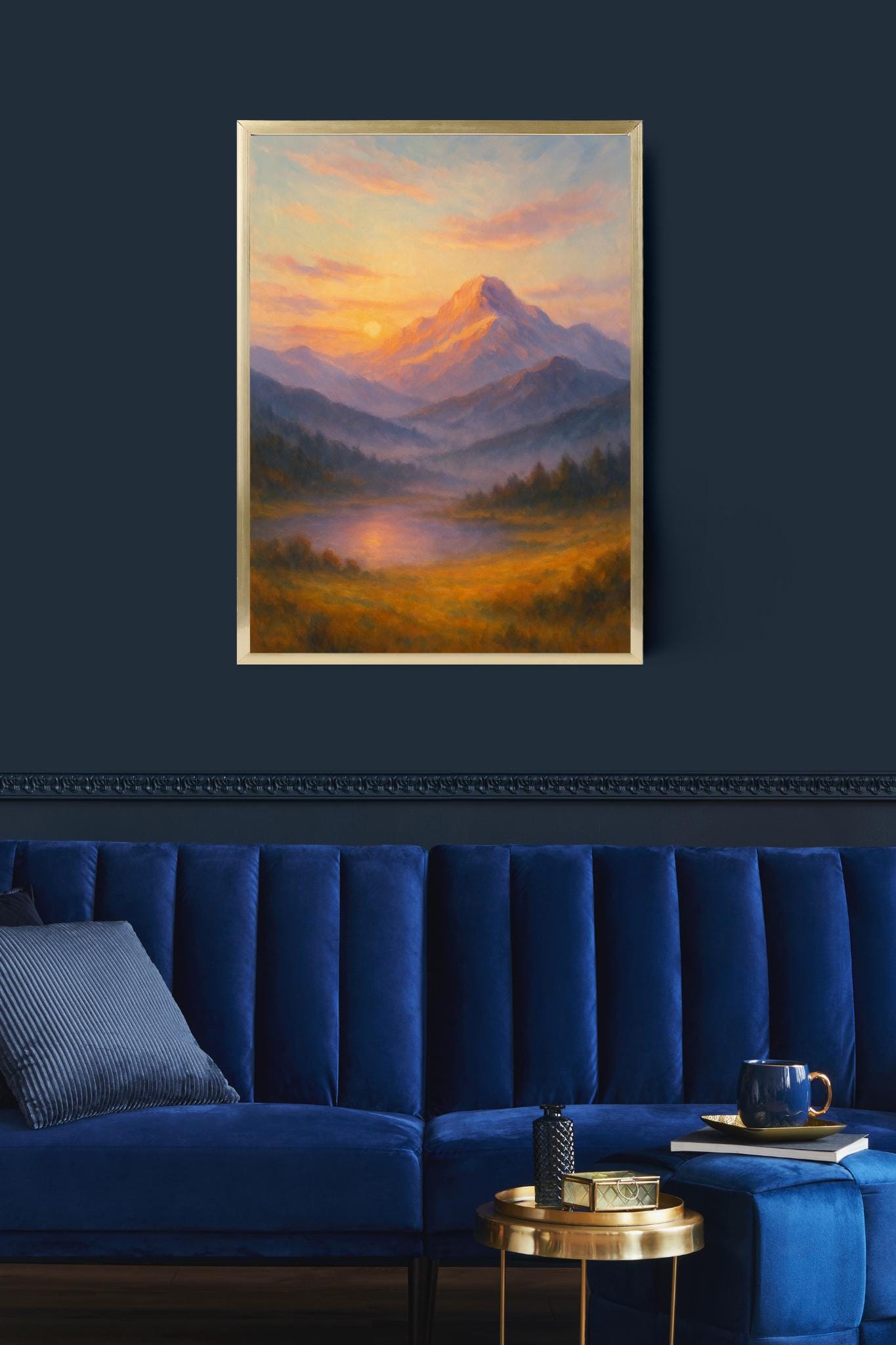 Mountain Sunset Landscape Art Print Golden Hour Home Decor digital mountain-sunset-landscape-art-print-golden-hour-home-decor-digital