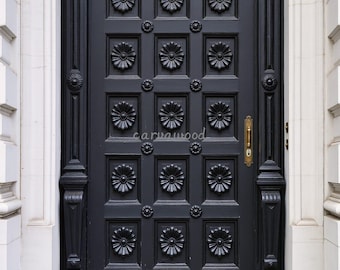Antique Victorian Style Heavy Wooden Exterior Door