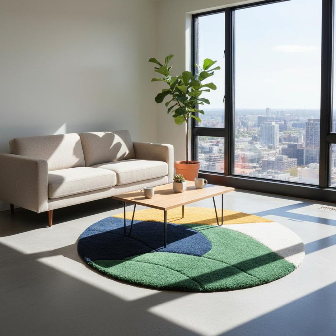 Handcrafted Wool Kids Rug | Abstract Colorful Nursery Carpet - Etsy