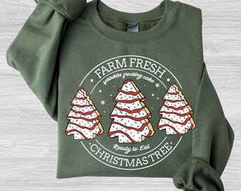 T-shirt sapin de Noël, gâteau et biscuits de Noël, sweat-shirt de Noël, cadeau festif pour elle ou lui