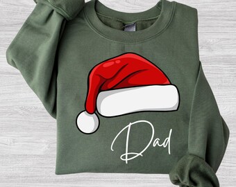 Custom Santa Hat Shirt, Personalized Holiday Tshirt Xmas Sweatshirt Gift for Her or Him Christmas Shirts & Gifts