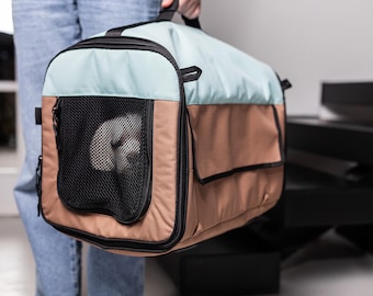 Transportín plegable de viaje para mascotas de tela Oxford – Bolsa suave y acogedora