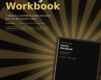 Career Change Clarity Workbook | 7-Step Transition Planner (Digital PDF Download)