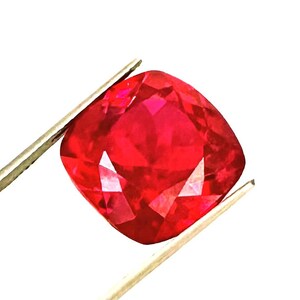 Rubí suelto de 19,95 ct para anillo de compromiso / Piedra roja talla cojín cultivada en laboratorio / Piedra de nacimiento de julio / Regalo de aniversario para ella