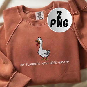Funny Goose My Flabbers Have Been Gasted,Silly Shocked Goose T-Shirt,Faux Embroidery Style Tee, Cartoon Goose Patch Style,Digital Download