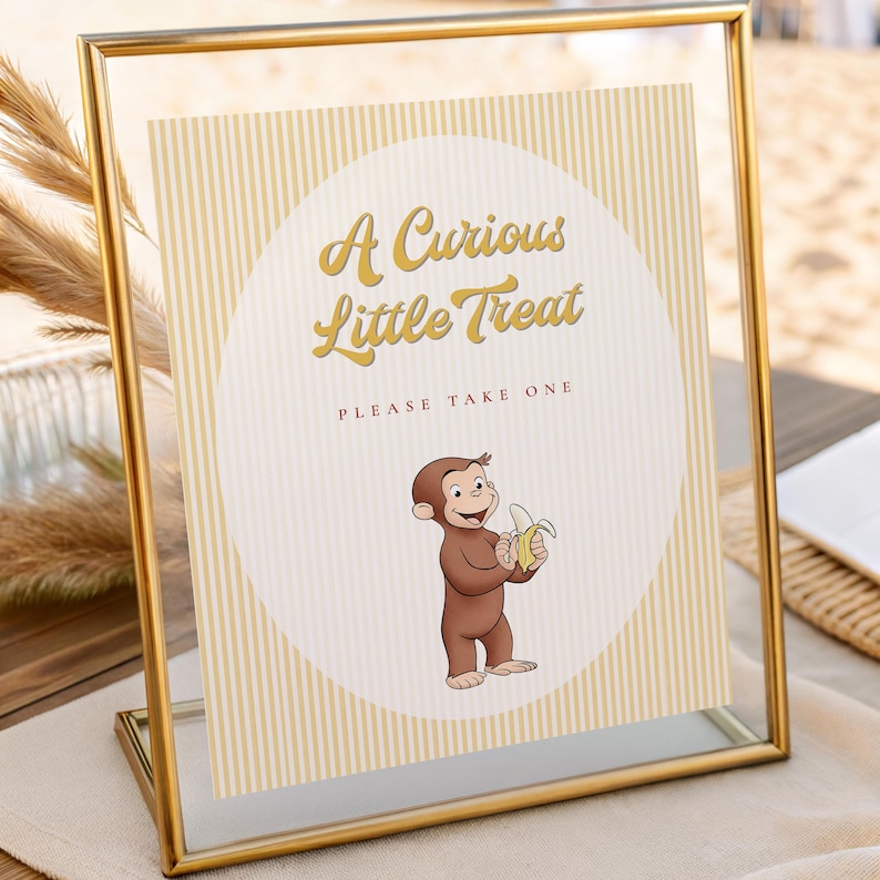 Curious George Table Signs 8x10 | Monkey Birthday Party Decor ...