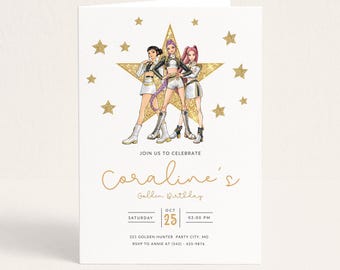 K-Pop Golden Birthday Invitation | Demon Hunters Party Invite (Digital Download)