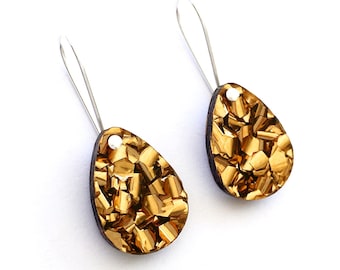 Baby Drop Earrings - Each To Own Original - Bronze Glitter - Laser Cut Drop Earrings