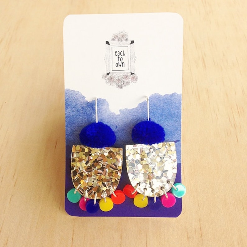 Pom Pae Lush Drop Earrings Cobalt Blue image 4