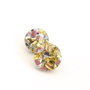 Small Round Lush Glitter Studs - 15mm