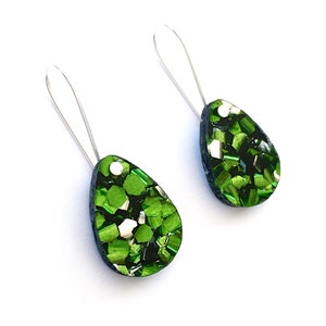 Bébé Drop boucles doreilles chacune de posséder lOriginal paillettes vert émeraude Laser Cut boucles doreilles image 1